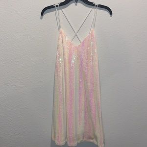 Pink/ white sequin dress